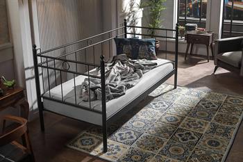 Unimet Alpas Daybed Tek Kişilik Siyah Metal Karyola