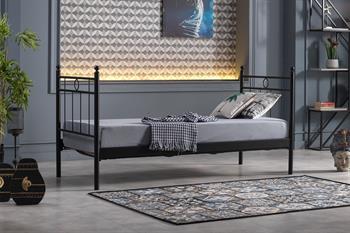 Unimet Alpas Daybed Tek Kişilik Siyah Metal Karyola