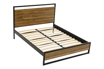 Unimet Ariane Ahşaplı Çift Kişilik Siyah Metal Karyola