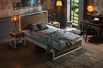 Unimet Ariane Ahşaplı Tek Kişilik Beyaz Metal Karyola