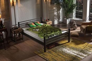 Unimet Asos Çift Kişilik Ferforje Siyah Metal Karyola