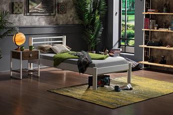 Unimet Asos-S Tek Kişilik Ferforje Beyaz Metal Karyola