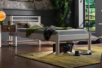 Unimet Asos-S Tek Kişilik Ferforje Beyaz Metal Karyola