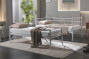 Unimet Daily Yavrulu Daybed-Yataklar Dahil-Çift Tek Kişilik Metal Karyola