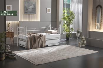 Unimet Daily Yavrulu Daybed-Yataklar Dahil-Çift Tek Kişilik Metal Karyola