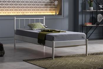 Unimet Falez-S Tek Kişilik Ferforje Beyaz Metal Karyola