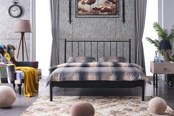 Unimet Falez-ST Çift Kişilik Ferforje Siyah Metal Karyola