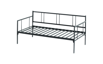 Unimet Forte Daybed - Yatak Dahil - Tek Kişilik Siyah Metal Karyola