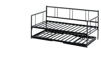 Unimet Forte Yavrulu Daybed-Çift Tek Kişilik Siyah Metal Karyola