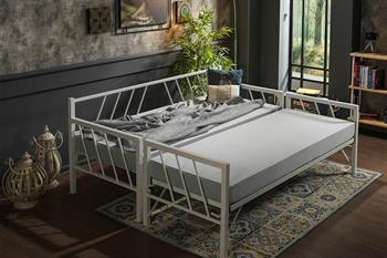 Unimet Glory Yavrulu Daybed-Yataklar Dahil-Çift Tek Kişilik Metal Karyola