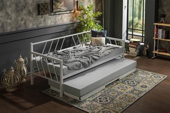 Unimet Glory Yavrulu Daybed-Yataklar Dahil-Çift Tek Kişilik Metal Karyola
