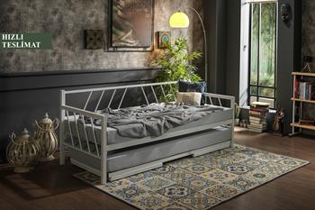 Unimet Glory Yavrulu Daybed-Yataklar Dahil-Çift Tek Kişilik Metal Karyola