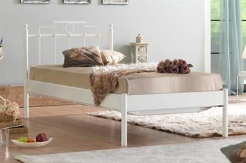 Unimet Hatkus-S Tek Kişilik Ferforje Beyaz Metal Karyola