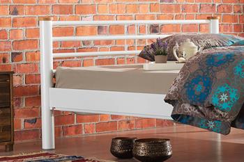 Unimet Kappis Çift Kişilik Ferforje Beyaz Metal Karyola