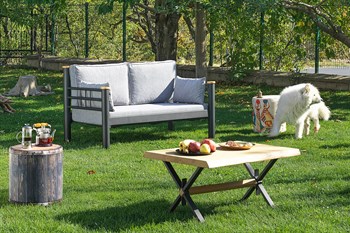 Unimet Kappis Dk Metal Sofa Sedir İkili Koltuk Siyah-Füme
