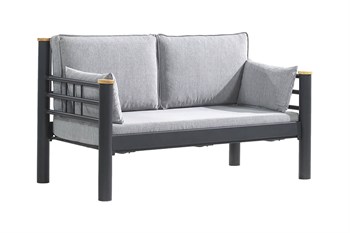 Unimet Kappis Dk Metal Sofa Sedir İkili Koltuk Siyah-Füme