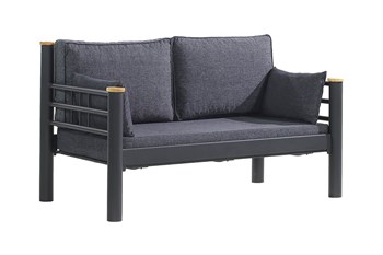 Unimet Kappis Dk Metal Sofa Sedir İkili Koltuk Siyah-Antrasit