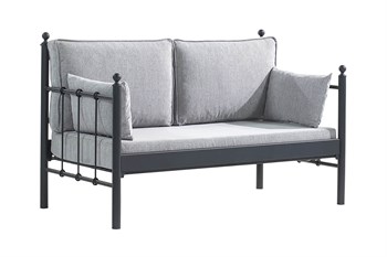 Unimet Lalas Dk Metal Sofa Sedir İkili Koltuk Siyah-Füme