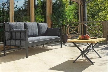 Unimet Lalas Dk Metal Sofa Sedir Üçlü Koltuk Siyah-Antrasit
