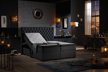 Unimet Leila Kumandalı Hareketli Sandıklı Baza+Başlık+Yatak Seti Antrasit Tek Kişilik