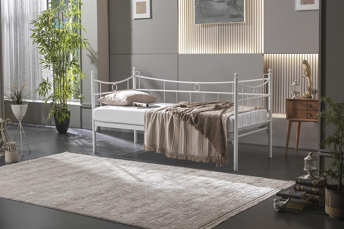 Unimet Daily Daybed Tek Kişilik Beyaz Metal Karyola