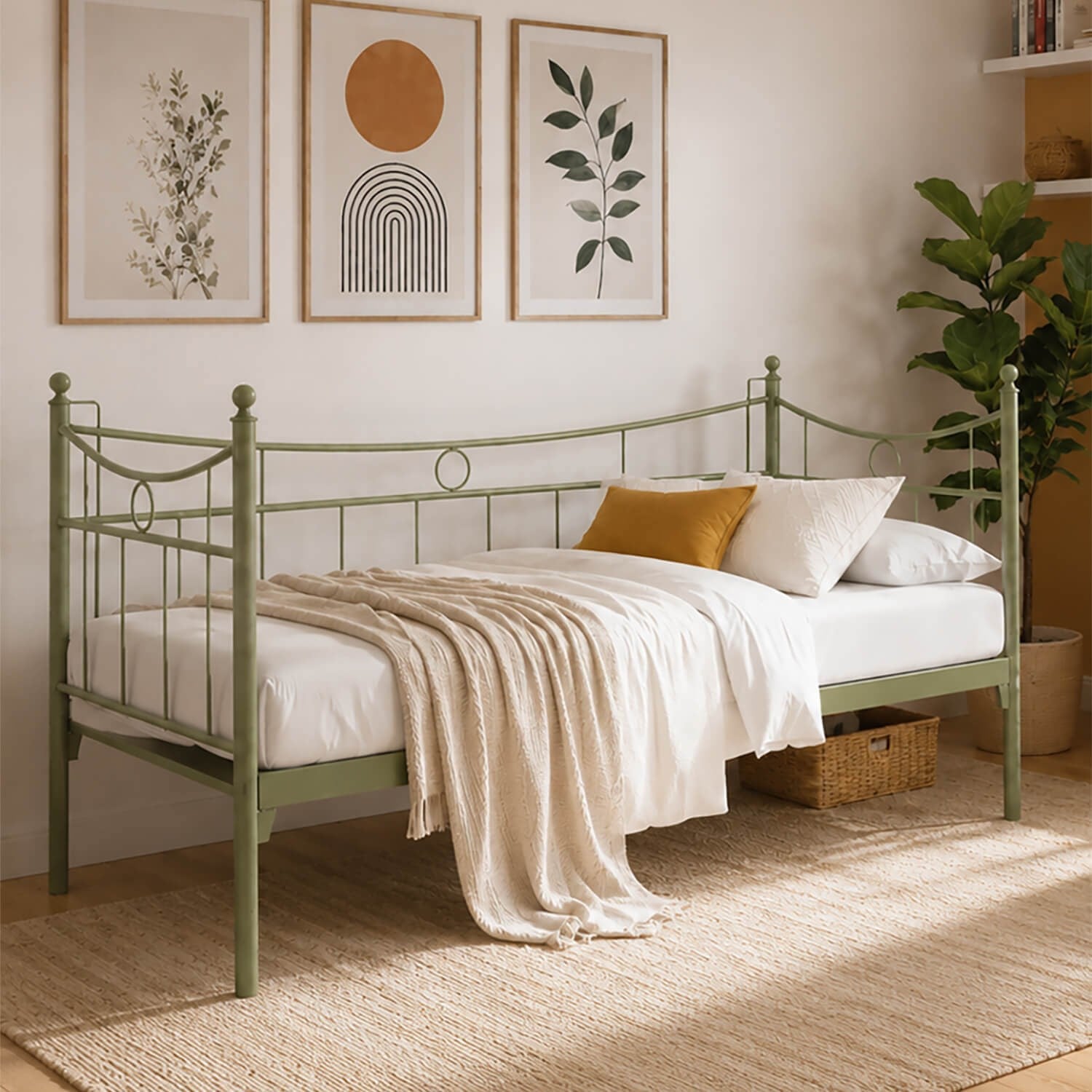Unimet Daily Daybed Tek Kişilik Yeşil Metal Karyola