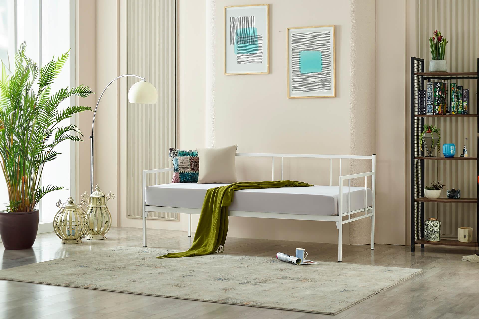 Unimet Forte Daybed Tek Kişilik Beyaz Metal Karyola