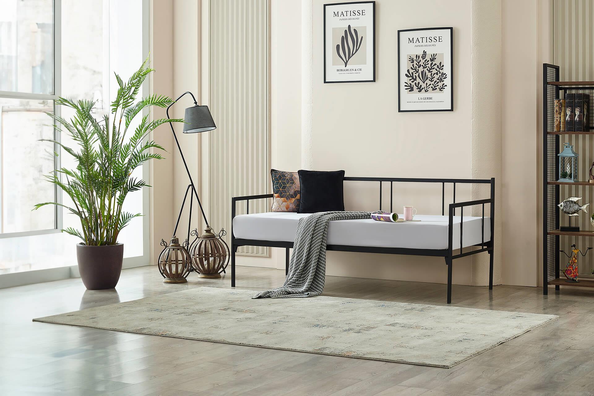 Unimet Forte Daybed Tek Kişilik Siyah Metal Karyola