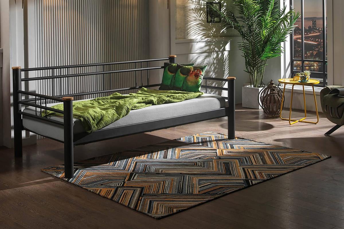 Unimet Kappis Daybed Tek Kişilik Siyah Metal Karyola