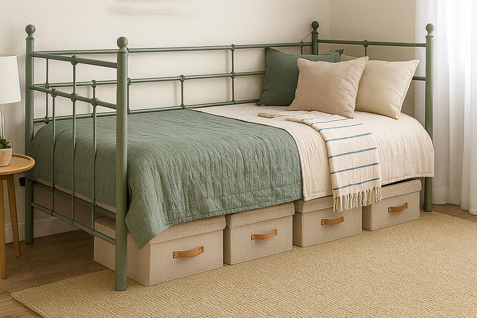 Unimet Lalas Daybed Tek Kişilik Yeşil Metal Karyola