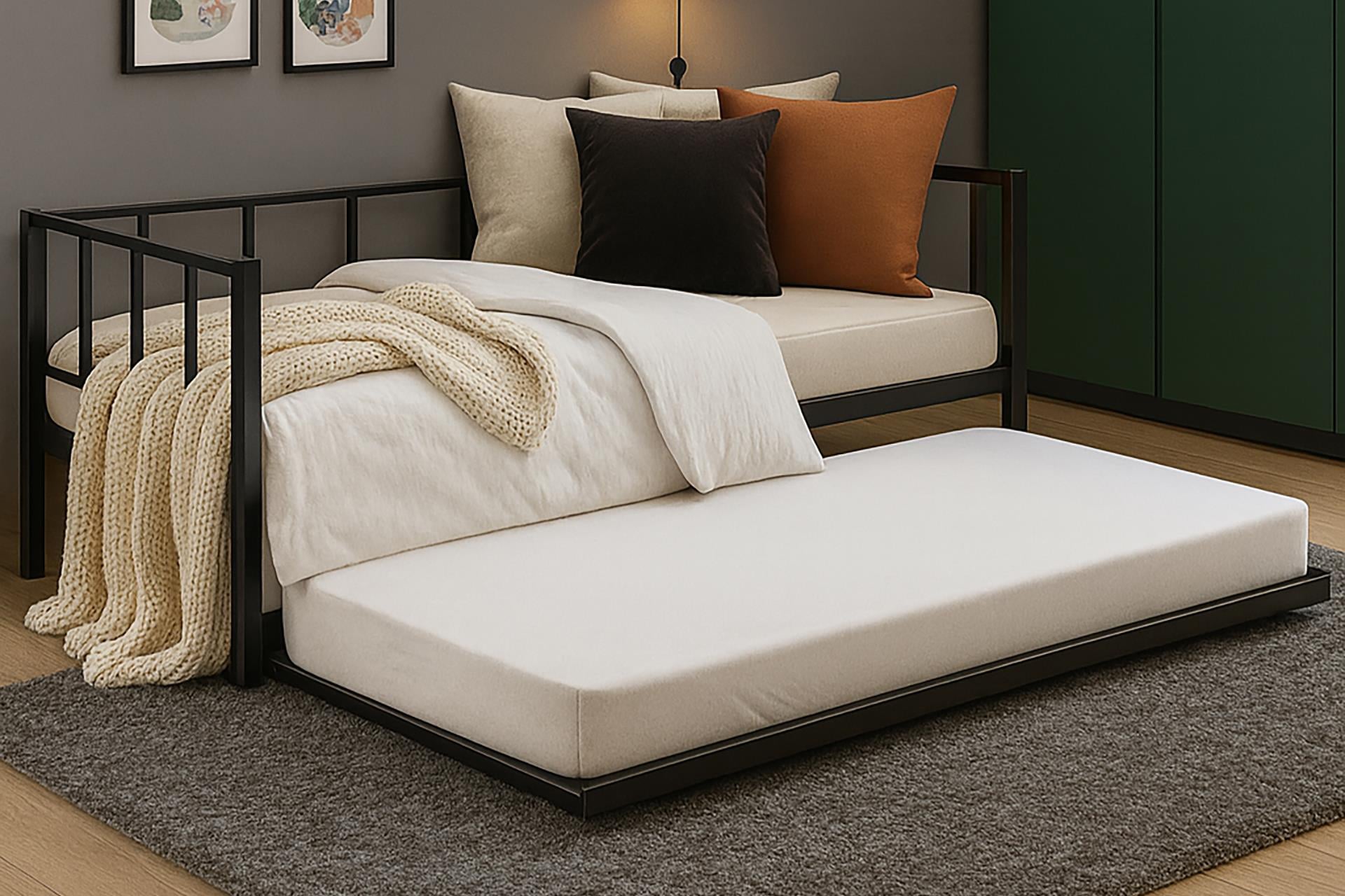 Unimet Titan Yavrulu Daybed Karyola Divan Sedir Siyah 80X190-90X190