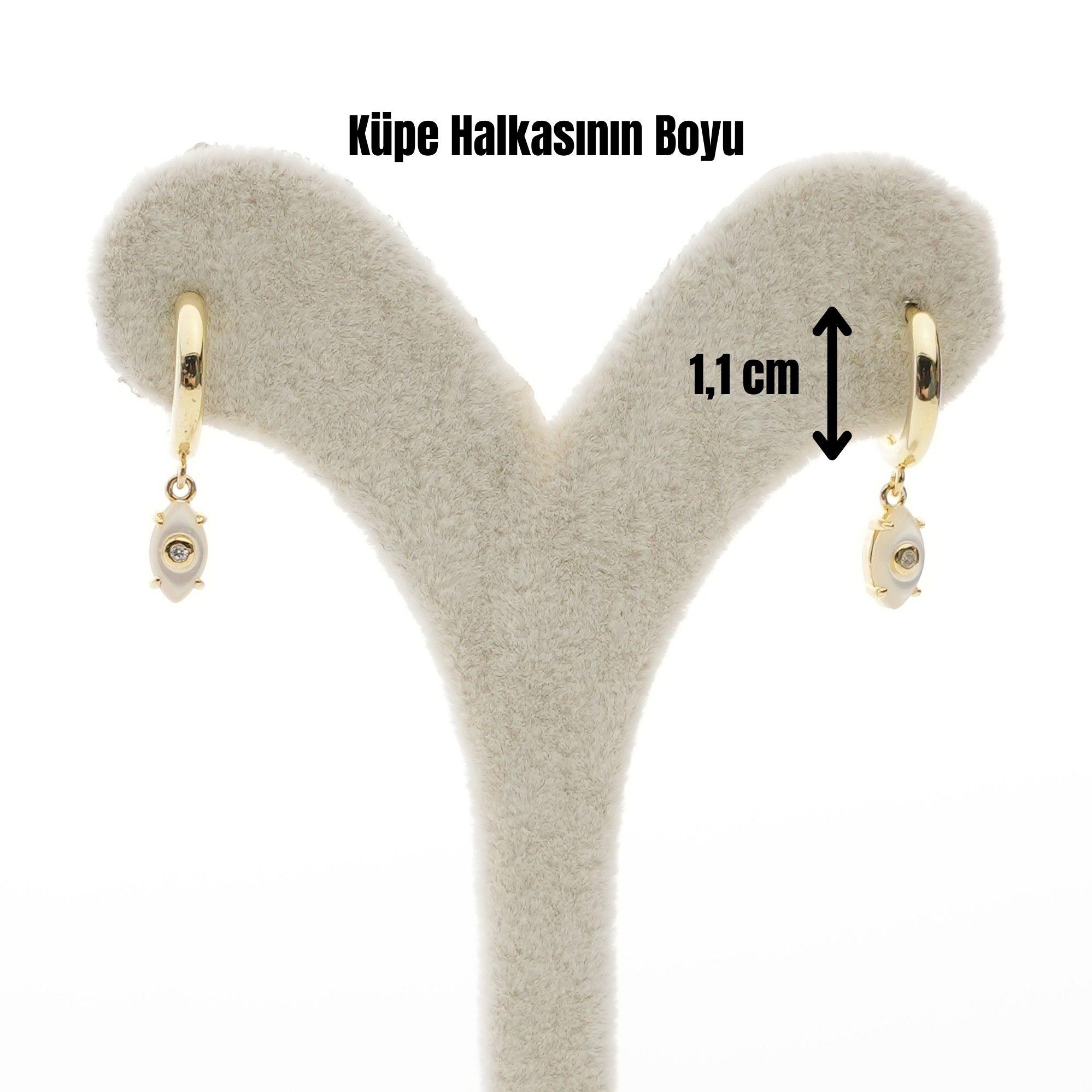 Badem Sedefli Gümüş Küpe