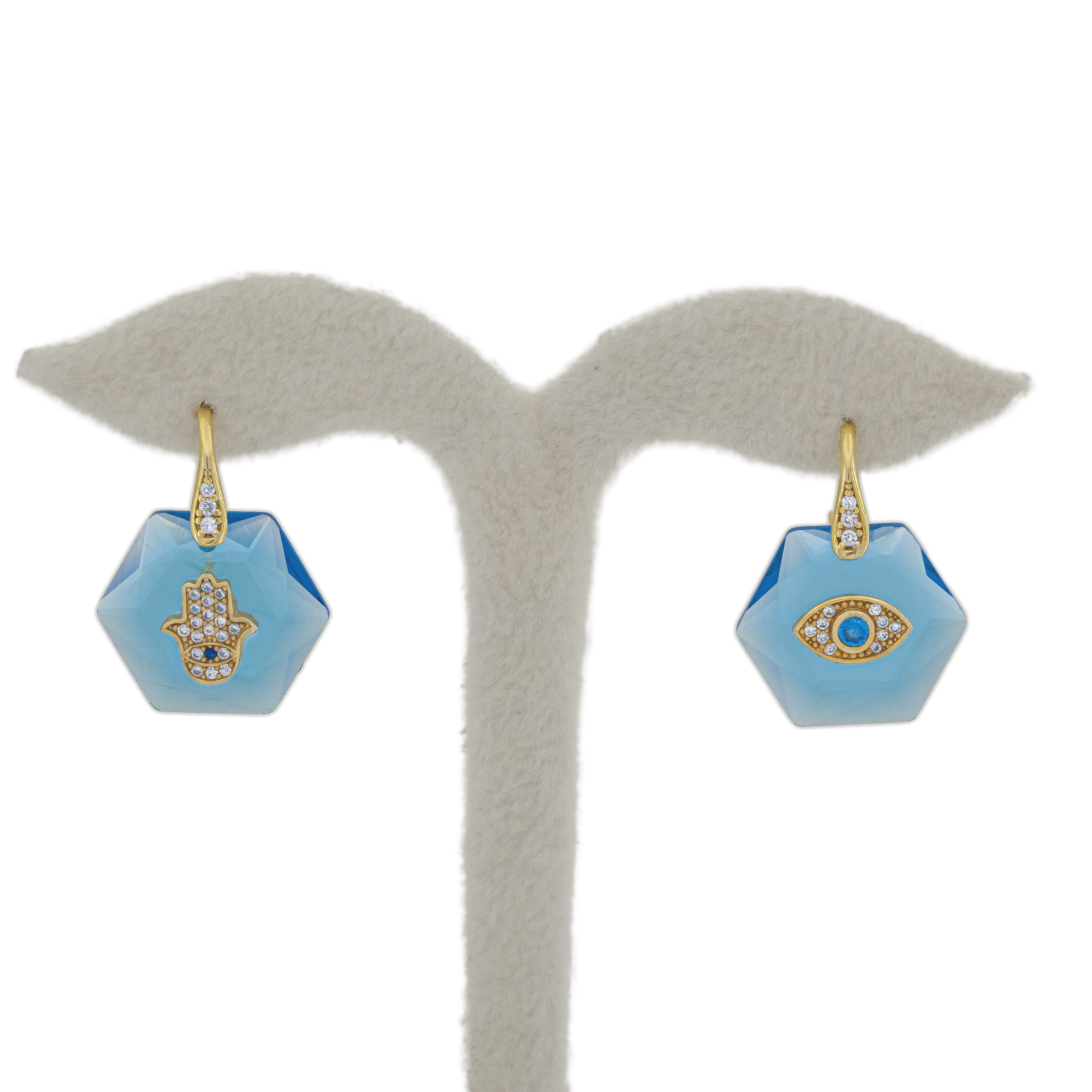 Hamsa & Eye Gümüş Küpe