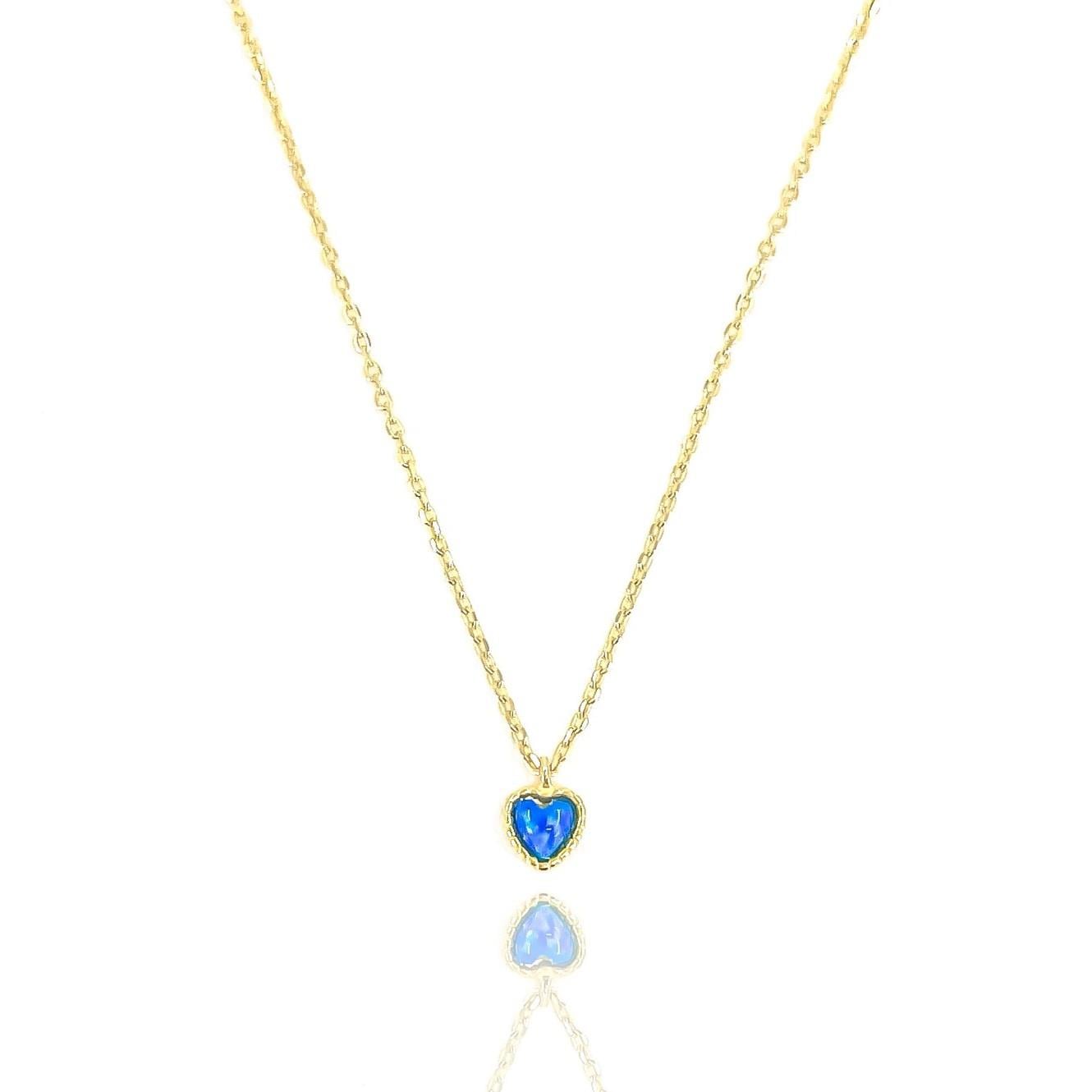 Minimal Opal Kalpli Gümüş Kolye