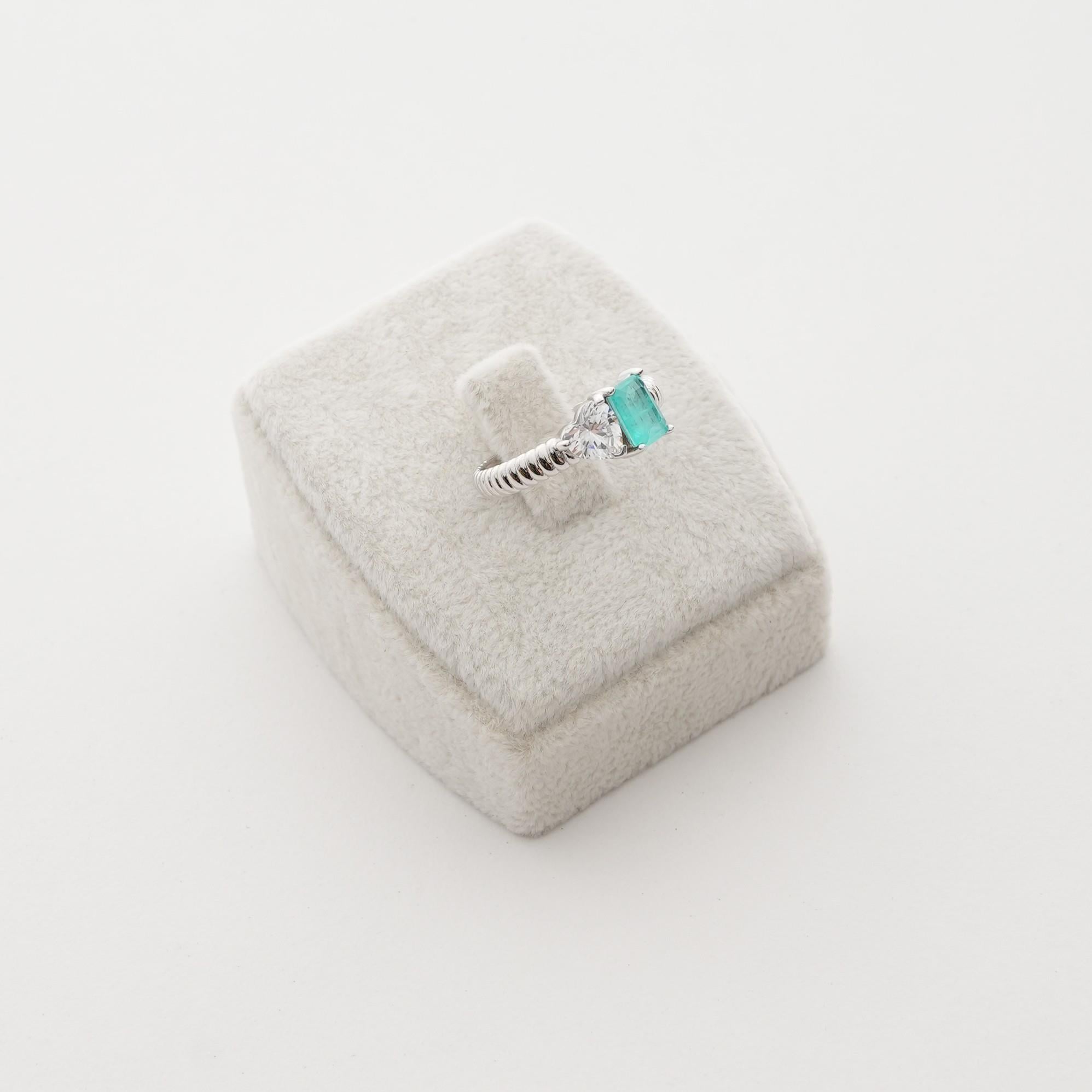 Zirkon Kalp ve Paraiba Baget Taşlı Gümüş Yüzük