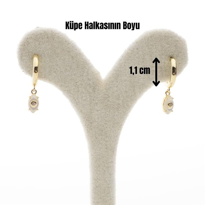 Badem Sedefli Gümüş Küpe