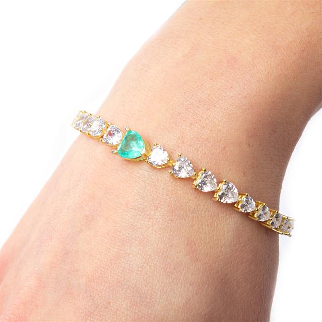 Paraiba Kalpli Su Yolu Gümüş Bileklik