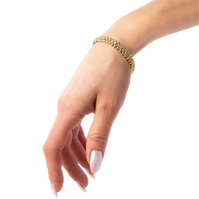 Jüliet Golden İthal Gümüş Bileklik
