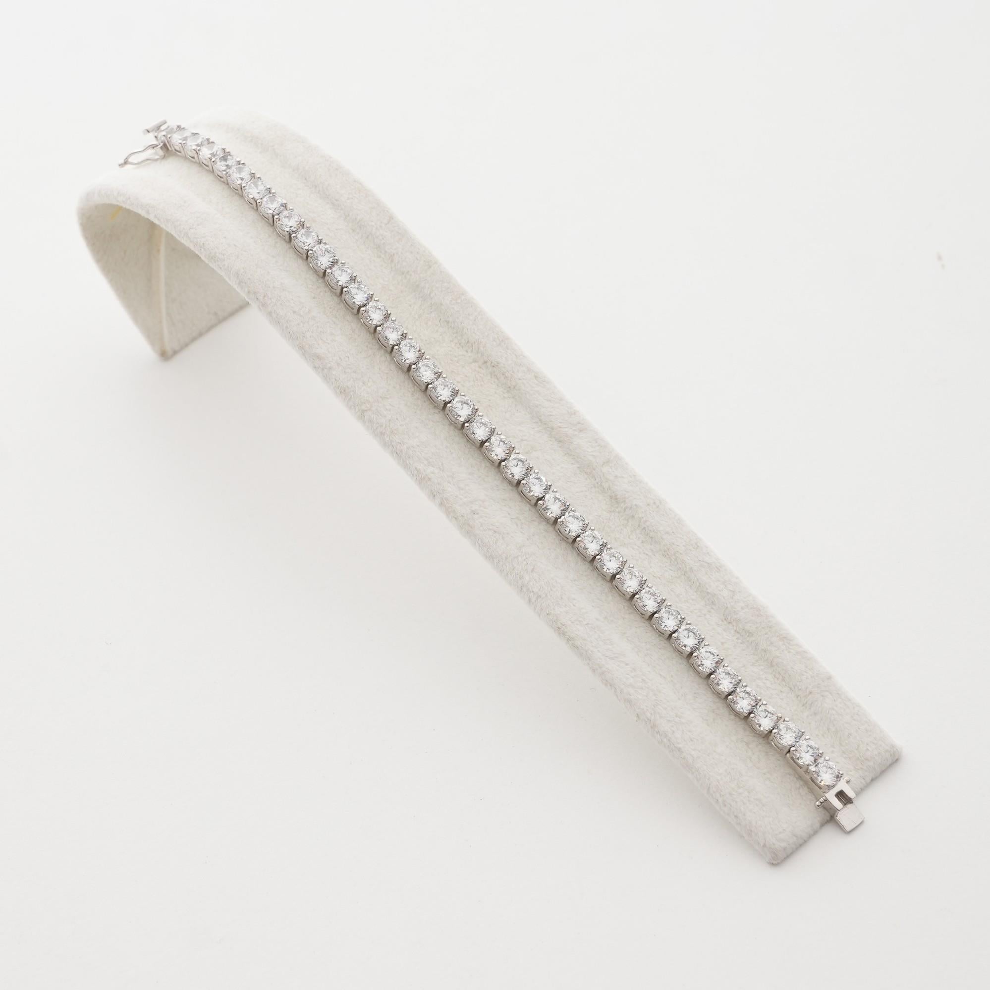 4.5mm Taşlı Su Yolu Gümüş Bileklik
