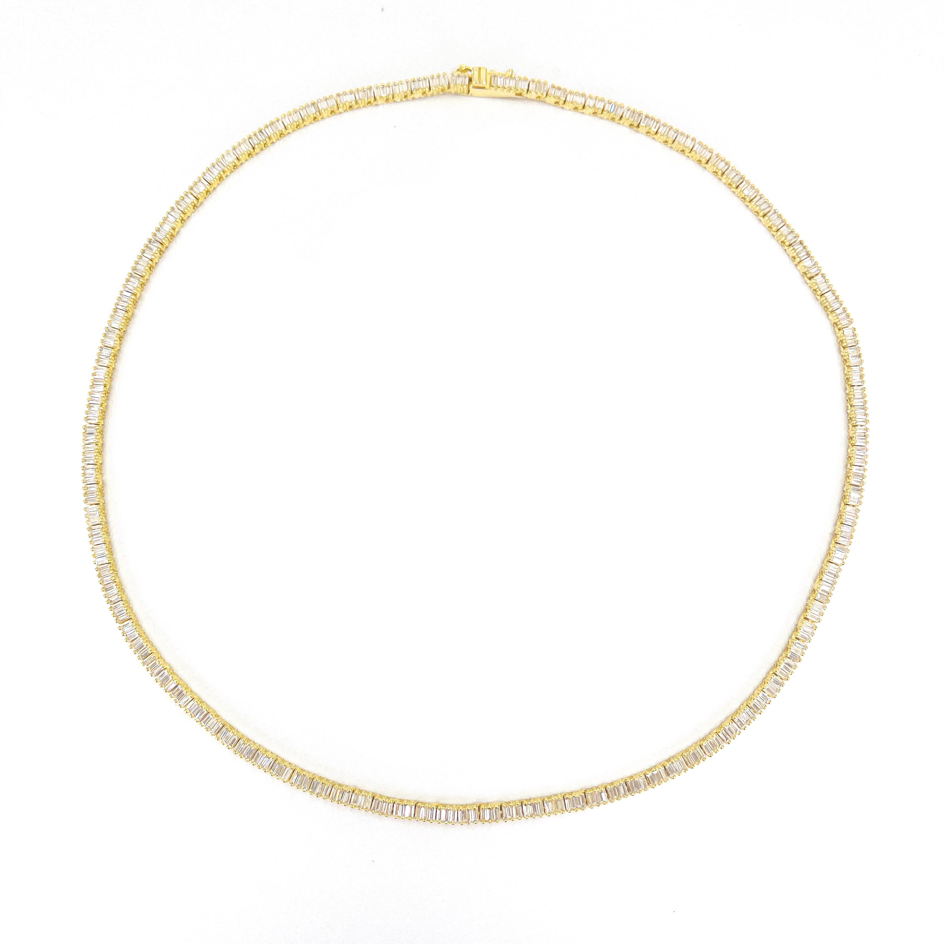 Baget Taşlı Gold Tamtur Gümüş Kolye