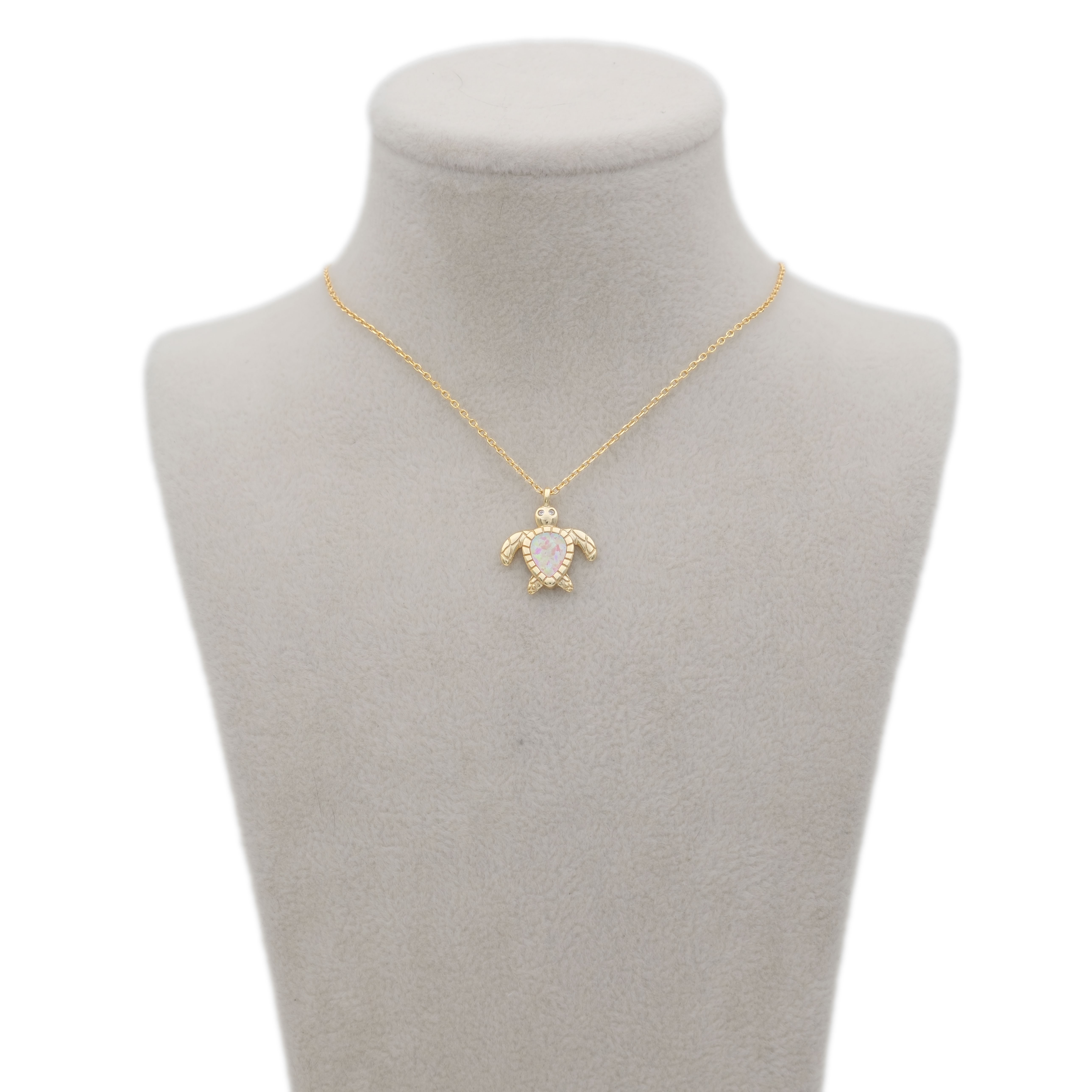Mini Opal Caretta Gümüş Kolye
