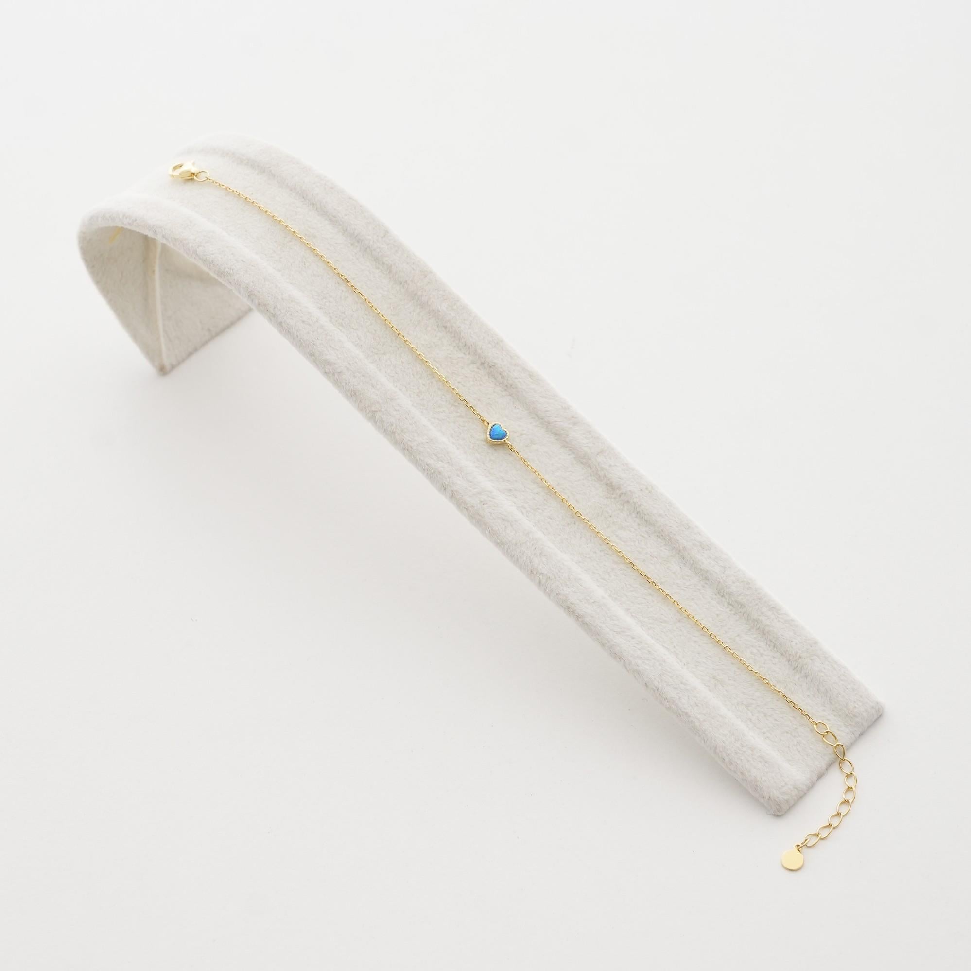 Minimal Opal Kalpli Gümüş Bileklik