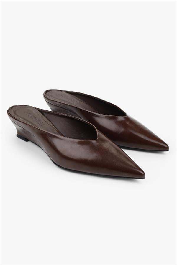 Kadın Alix Kahve Cilt Dolgu Topuklu Stiletto Terlik