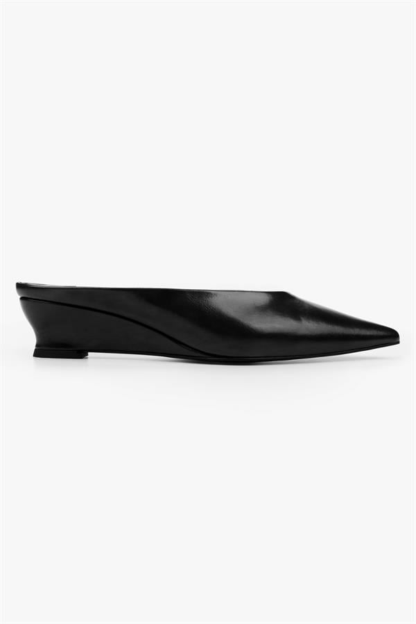 Kadın Alix Siyah Cilt Dolgu Topuklu Stiletto Terlik