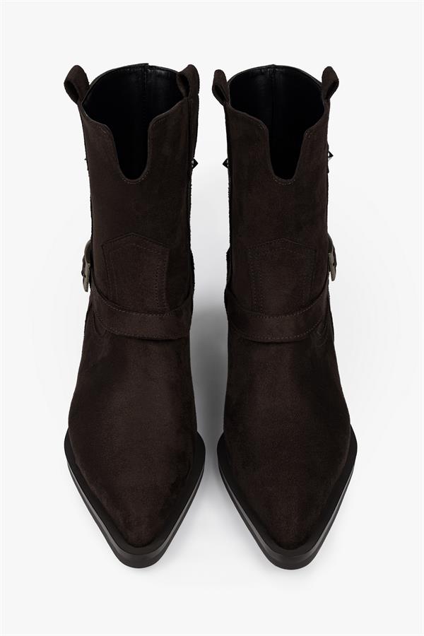 Kadın Arden Acı Kahve Süet Kovboy Bot