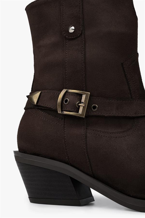 Kadın Arden Acı Kahve Süet Kovboy Bot