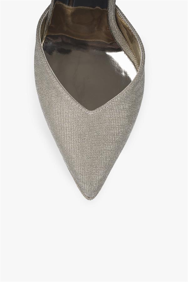 Kadın Aurex Altın Simli Platform Topuklu Ayakkabı