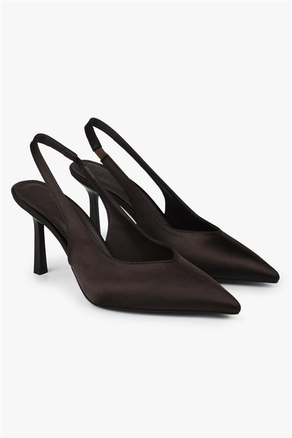Kadın Avoria Kahve Saten Stiletto