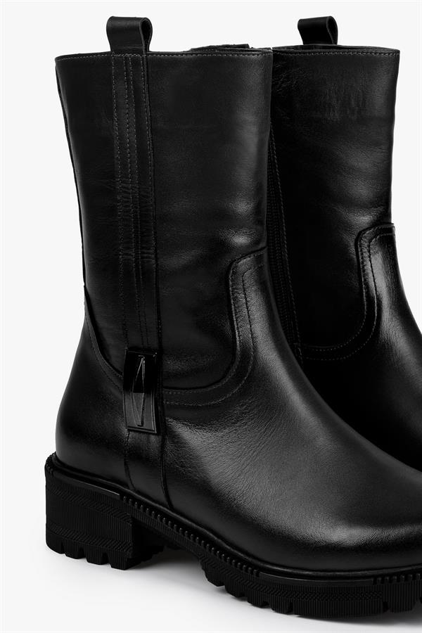 Kadın Axel Siyah Hakiki Deri Bot