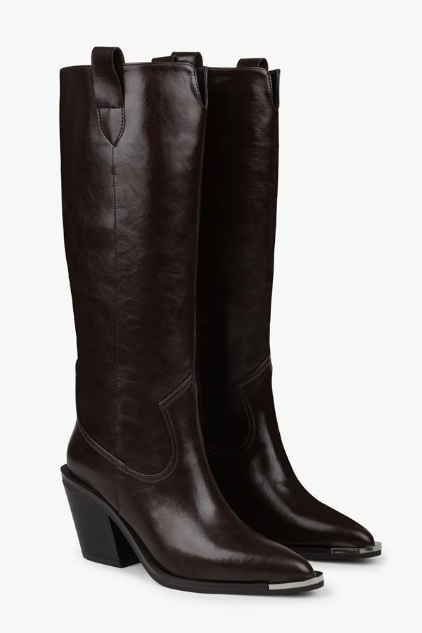 Kadın Axor Kahve Cilt Kovboy Çizme